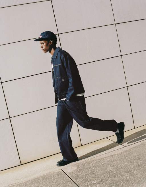 Pull&Bear jeans i avslappnad passform i marinblått, 2 av 7