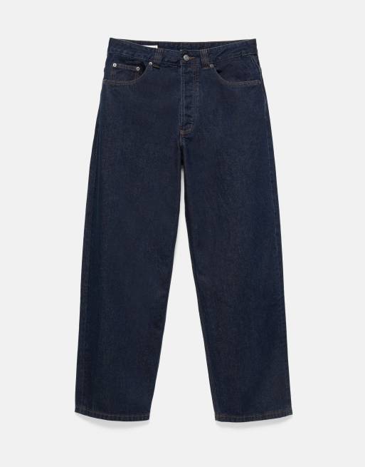 Pull&Bear jeans i avslappnad passform i marinblått, 5 av 7