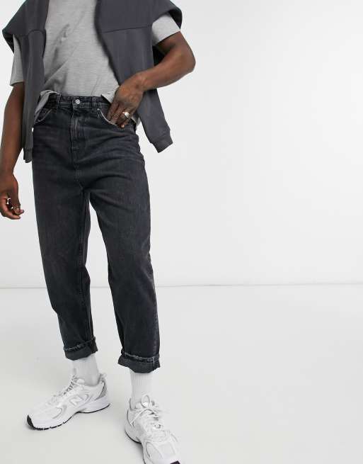 Pull&Bear - Jeans i løs pasform i sort