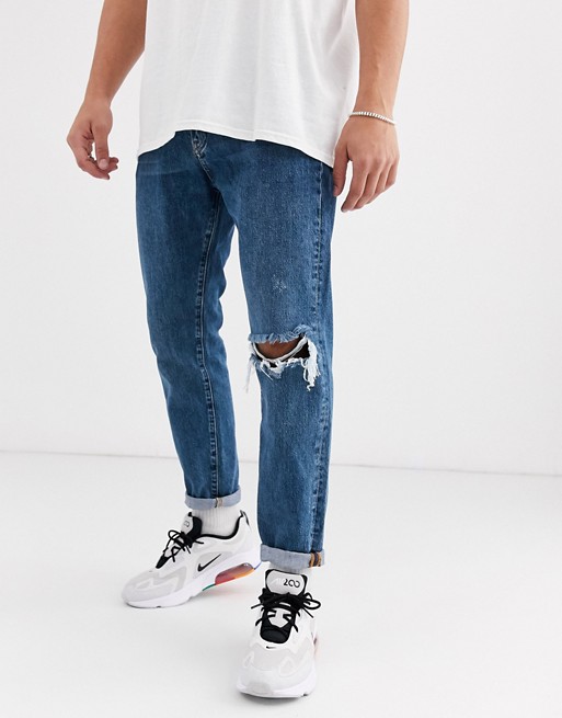 Pull&Bear jeans in straight fit mid blue
