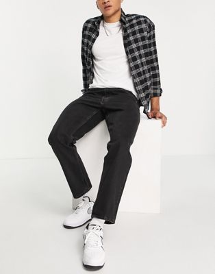 Pull&Bear jeans in wide fit fit in black