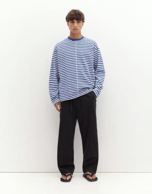 Jeans-Jogginghose in verblasstem Schwarz-Grau Grau L