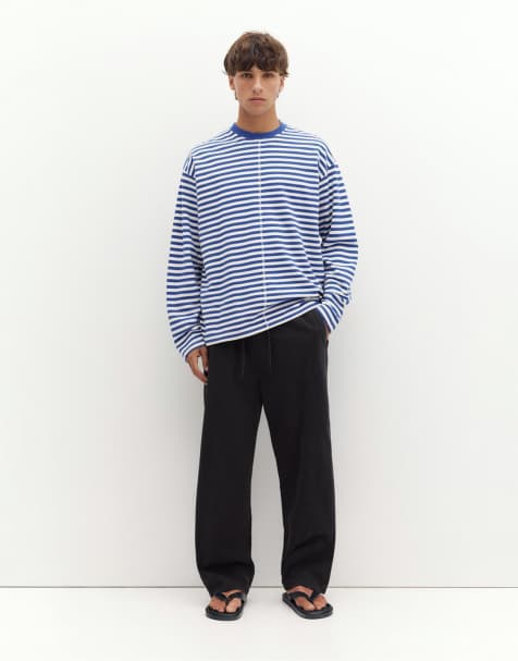 Pull&Bear – Jeans-Jogginghose in verblasstem Schwarz - view 1