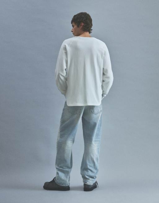 Pull&Bear - Jeans larghi blu medio a vita bassa, 2 di 7