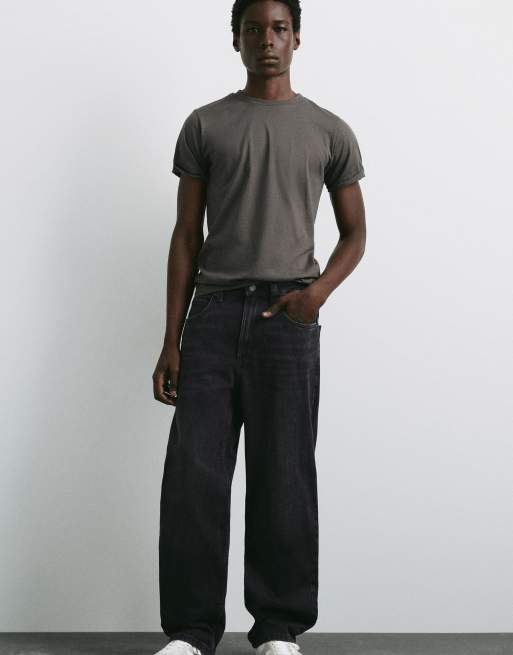 Pull&Bear - Jeans larghi nero sbiadito, 7 di 7