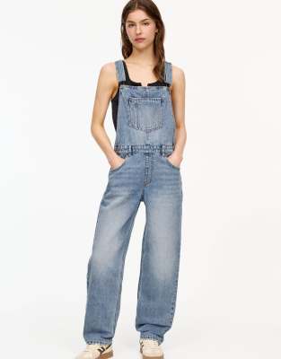Pull & Bear - Jeans-Latzhose-Blau