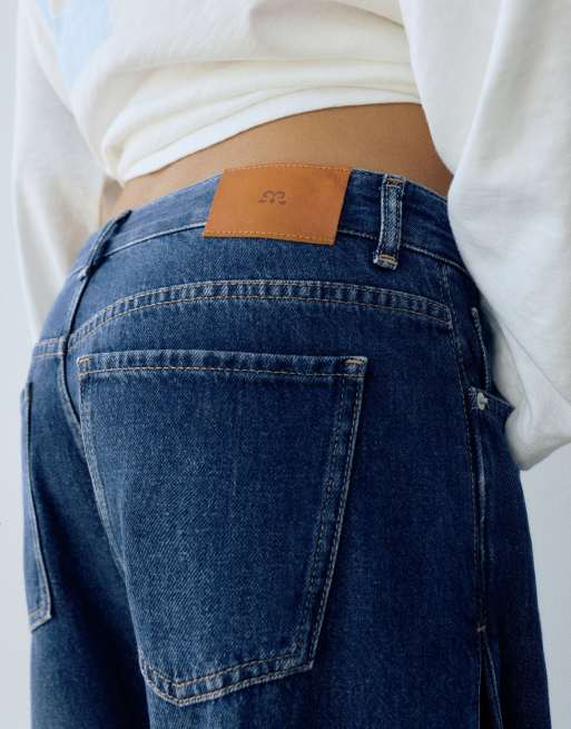 Pull&Bear jeans med brede ben i navy, 5 af 7