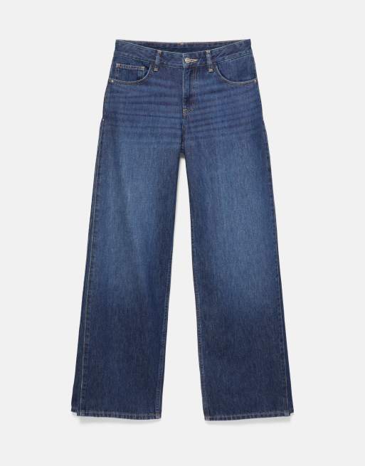 Pull&Bear jeans med brede ben i navy, 6 af 7