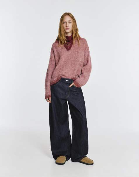 Pull&Bear - Jeans met ballonpijpen en hartjes in marineblauw - view 1