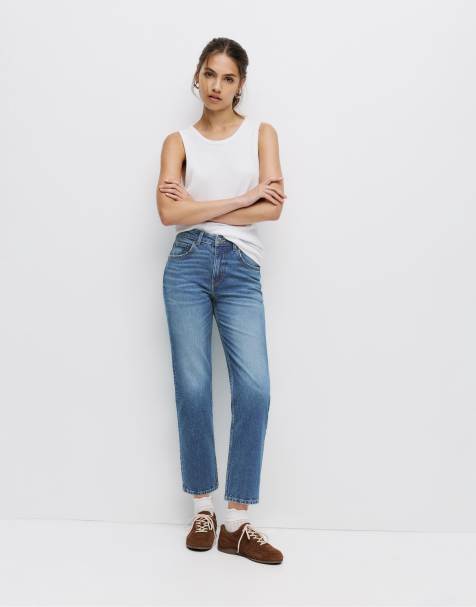 Pull&Bear - Jeans met rechte pijpen in medium blauw - view 1