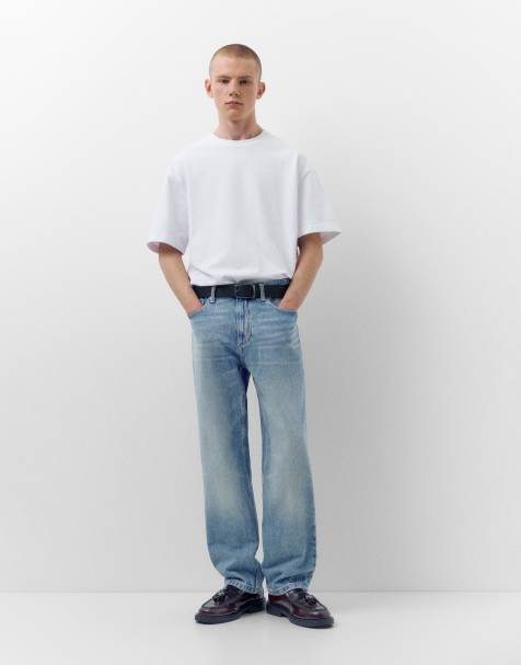 Pull&Bear - Jeans met rechte pijpen in medium blauw - view 1