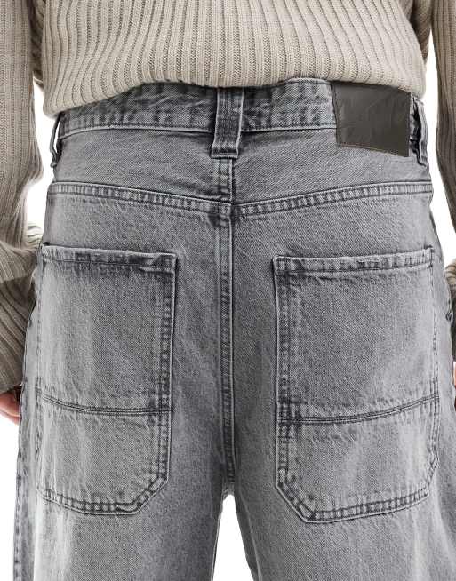 Pull&Bear - Jeans met skater-pasvorm in grijs, 4 van 5