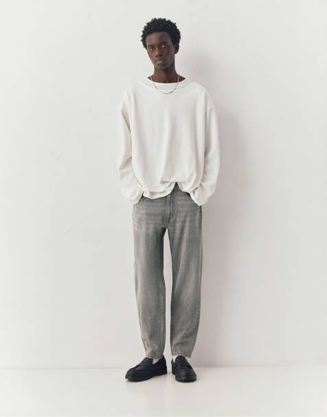 Pull&Bear - Jeans met standaard pasvorm in donkergrijs - view 1