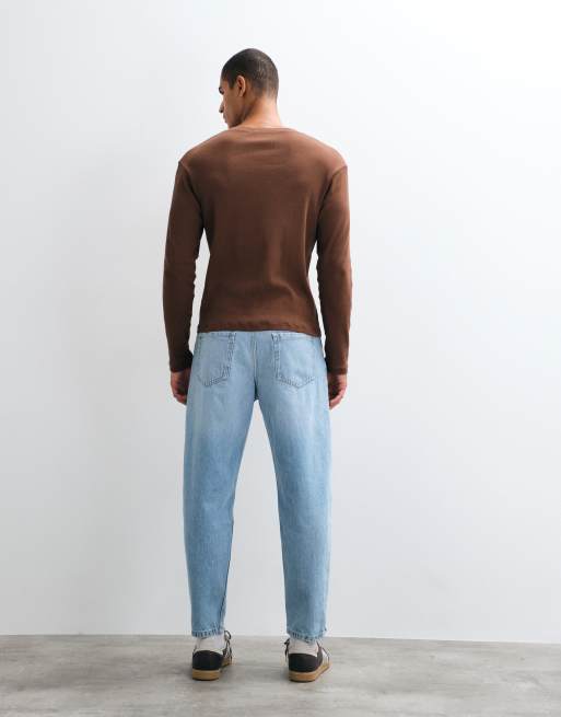 Pull&Bear - Jeans met standaard pasvorm in licht indigo, 3 van 5