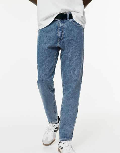 Pull&Bear - Jeans met standaard pasvorm in middenblauw - view 1