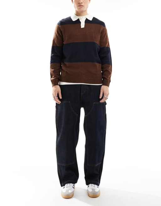 Pull&Bear - Jeans met wijde pijpen in denimblauw