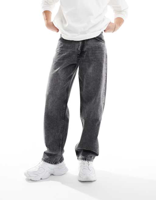 Pull&Bear - Jeans met wijde pijpen in zwart, 2 van 5