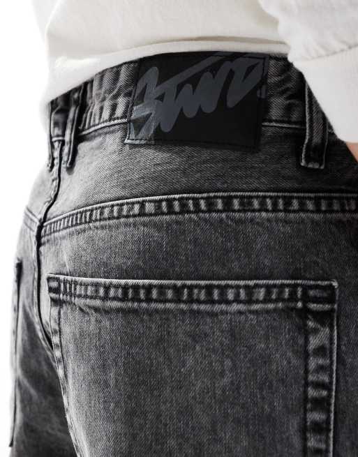 Pull&Bear - Jeans met wijde pijpen in zwart, 4 van 5