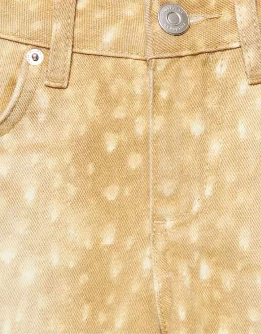 Pull&Bear Jeans mit Animal-Print und geradem Bein in Sand, 7 von 7