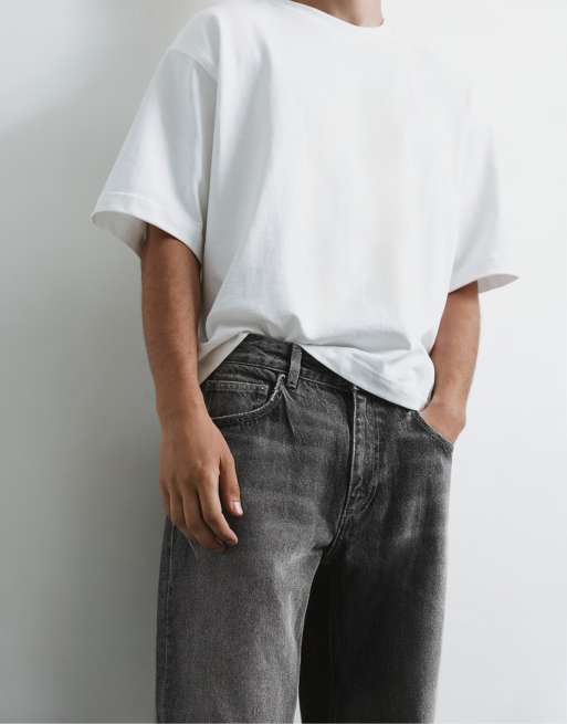 Pull&Bear Jeans mit geradem Bein in dunklem Melange, 3 von 7