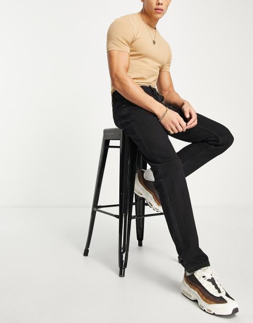 Pull&Bear – Jeans mit geradem Schnitt in Schwarz, 4 von 4