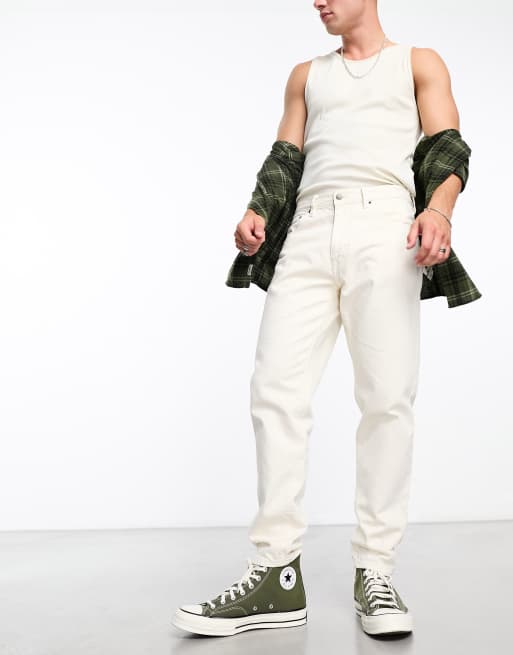Pull&Bear – Jeans mit normalem Schnitt in Ecru