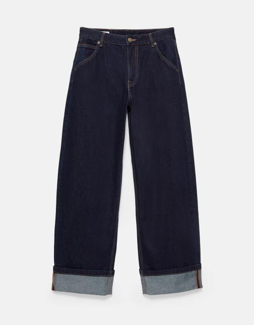 Pull&Bear Jeans mit umgeschlagenem Saum in Marineblau, 5 von 7