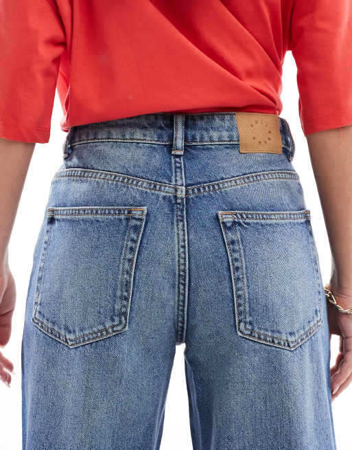 Pull&Bear – Jeans mit weitem Bein in Blau, 5 von 5