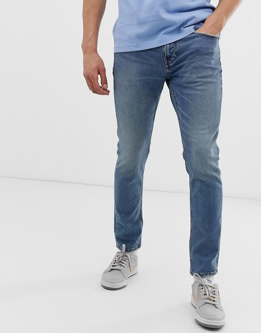 Pull&Bear - Jeans slim blu medio-Nero