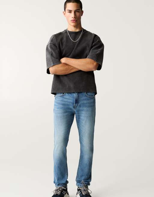 Pull&Bear - Jeans slim blu medio