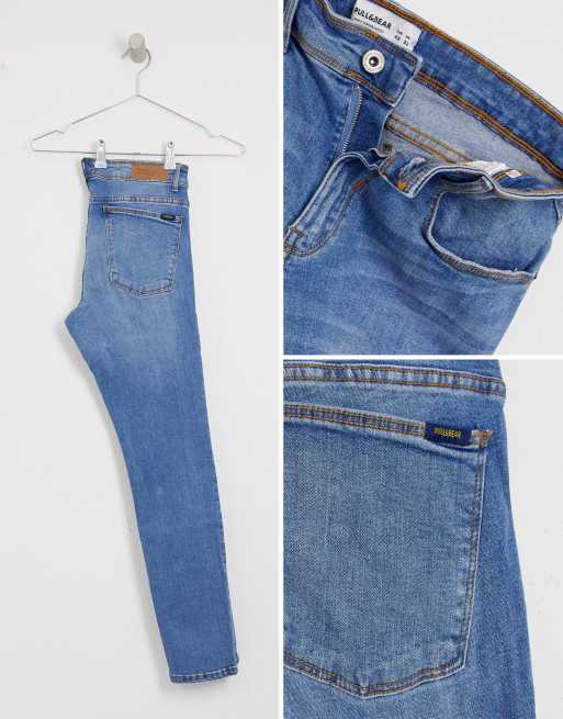 Pull&Bear - Jeans super skinny blu medio, 4 di 4