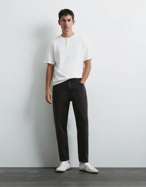 Pull&Bear - Jeans taglio classico nero sbiadito - view 1