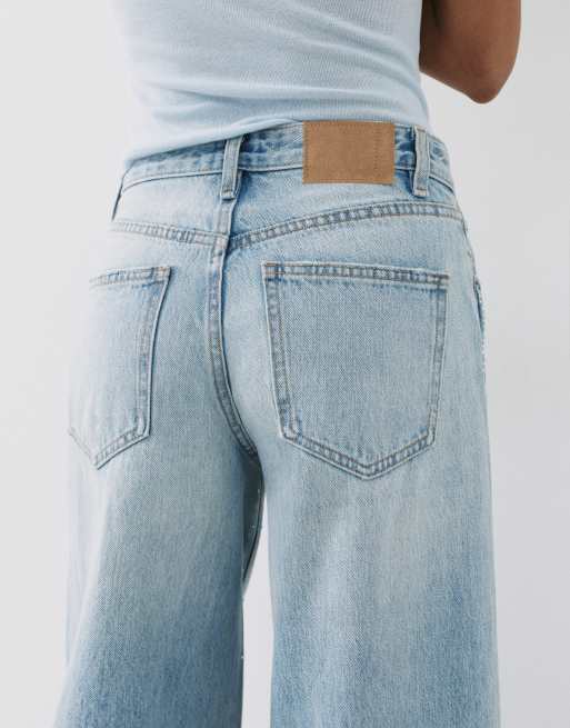Pull&Bear jeans wide leg con strass azzurri, 4 di 7