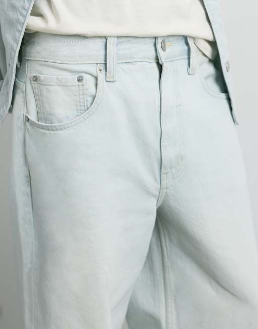Pull&Bear jeans wide leg in indaco chiaro, 3 di 7