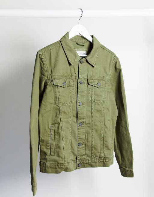Pull&Bear – Jeansjacke in Khaki