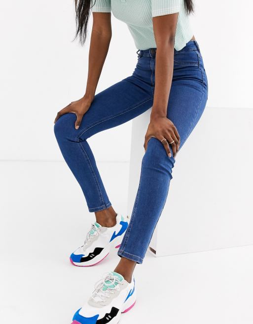 Pull&Bear - Jegging met extra hoge taille in blauw