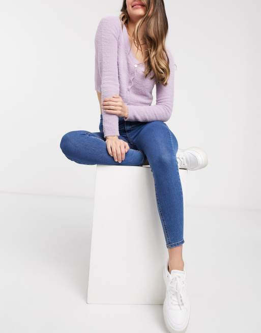Pull&Bear - Jegging met hoge taille in blauw