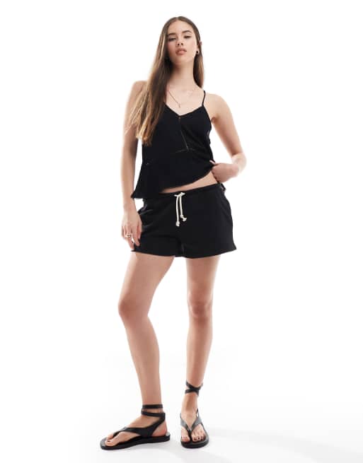 Pull&Bear - Jersey hardloopshort in zwart