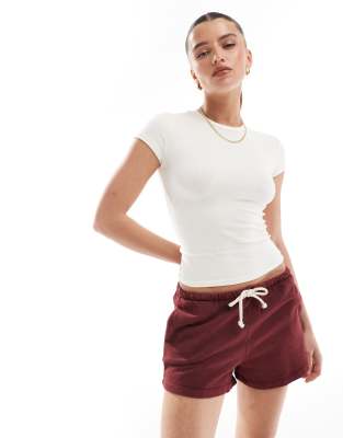 Pull & Bear - Jersey-Laufshorts in Rot
