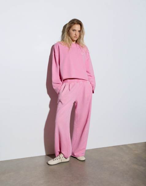 Pull&Bear jersey set in pink - view 1