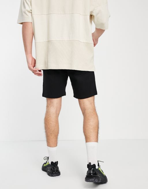 Pull&Bear jersey shorts in black