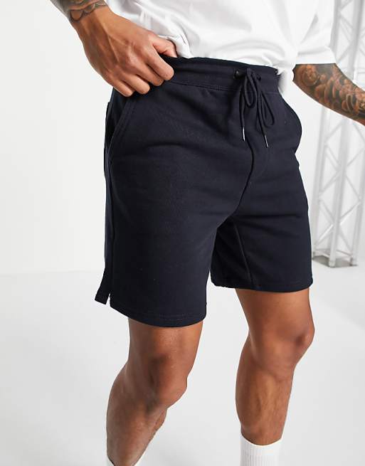Pull&Bear jersey shorts in navy | ASOS