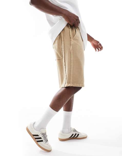 Pull&Bear jersey shorts in stone - part of a set - view 1