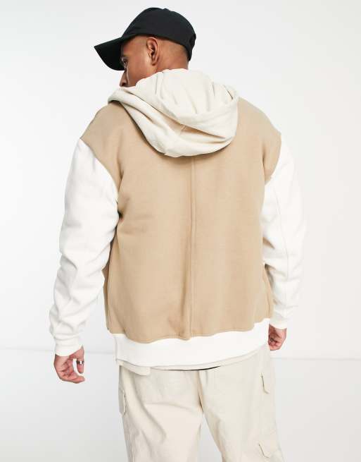 Weekday jamie varsity jacket in beige