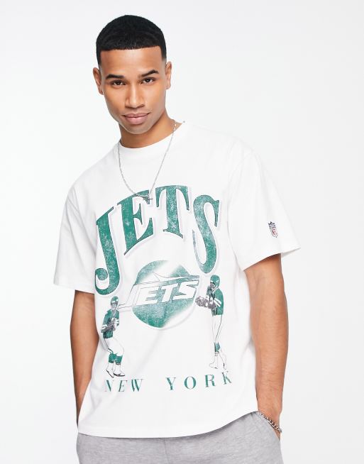 Pull&Bear - Jets NFL - T-shirt met varsity print in wit
