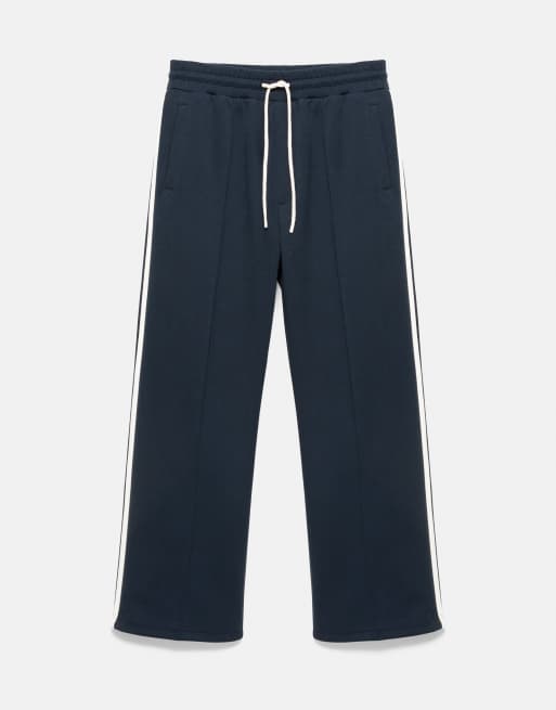 Pull&Bear Jogger-Hose mit Seitenstreifen in Marineblau, 6 von 6
