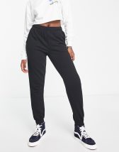 ASOS DESIGN satin seam detail sweatpants in black