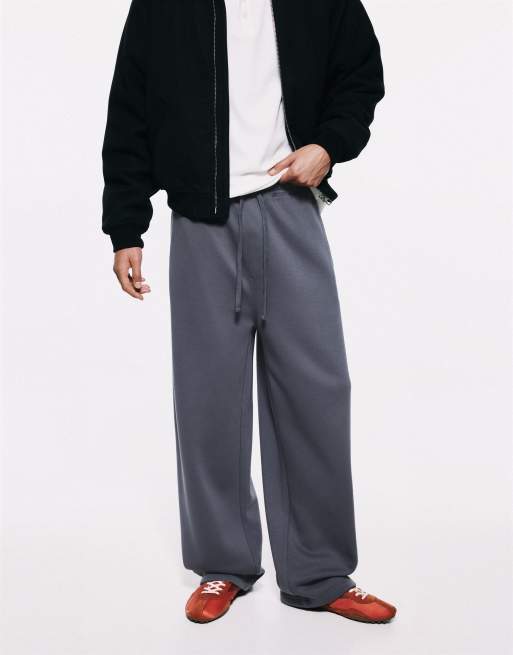 Pull&Bear jogger large baggy gris bleuté, 4 de 7