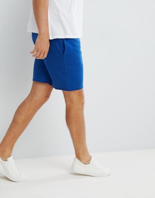 blue jogger shorts