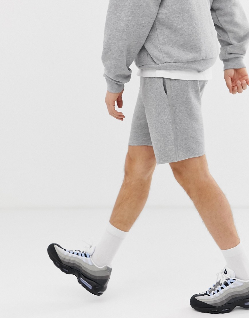 Pull & Bear jogger shorts in dark gray-Grey